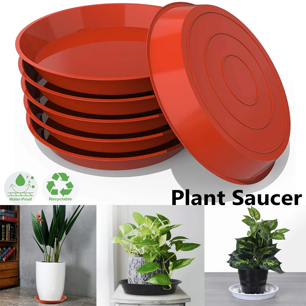 3Pcs Plastic Round Flower Pot Plant Saucer Drip Trays Indoor Outdoor Plastic Tray Saucers