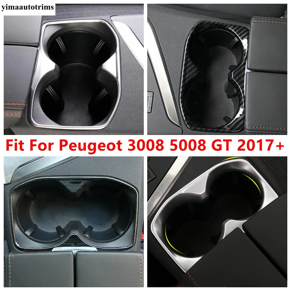 

Car Front Central Control Water Cup Drink Holder Frame Cover Trim Fit For Peugeot 3008 5008 GT 2017 - 2023 Interior Accessories