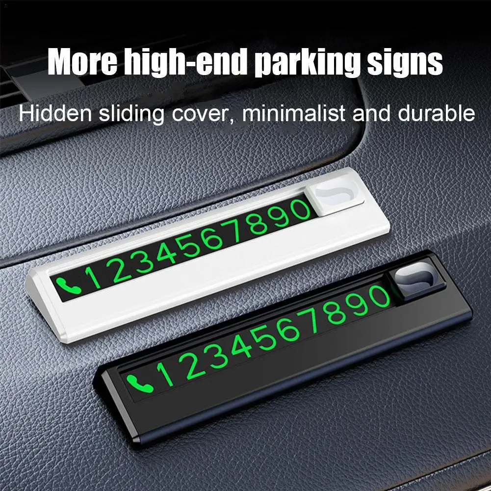 

CHTNBO 1PCS Car Styling Temporary Parking Card Plate Telephone Number Black/white Auto Phone Number Card Card Sticker Luminous