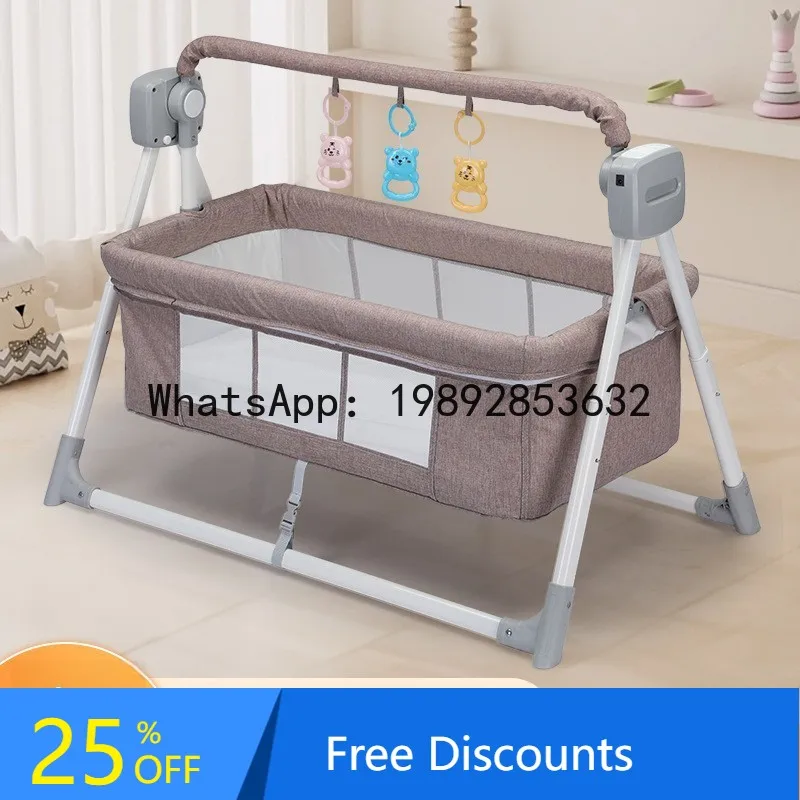 Berço elétrico multifuncional cama de balanço cadeira de balanço recém-nascido inteligente bebê calmante artefato cesta de sono