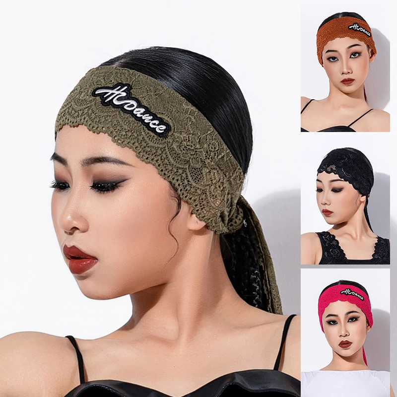 

Multi Color Latin Dance Headdress Lace Headband Accessories Chacha Rumba Tango Kids Latin Performance Dance Wear DQS16790