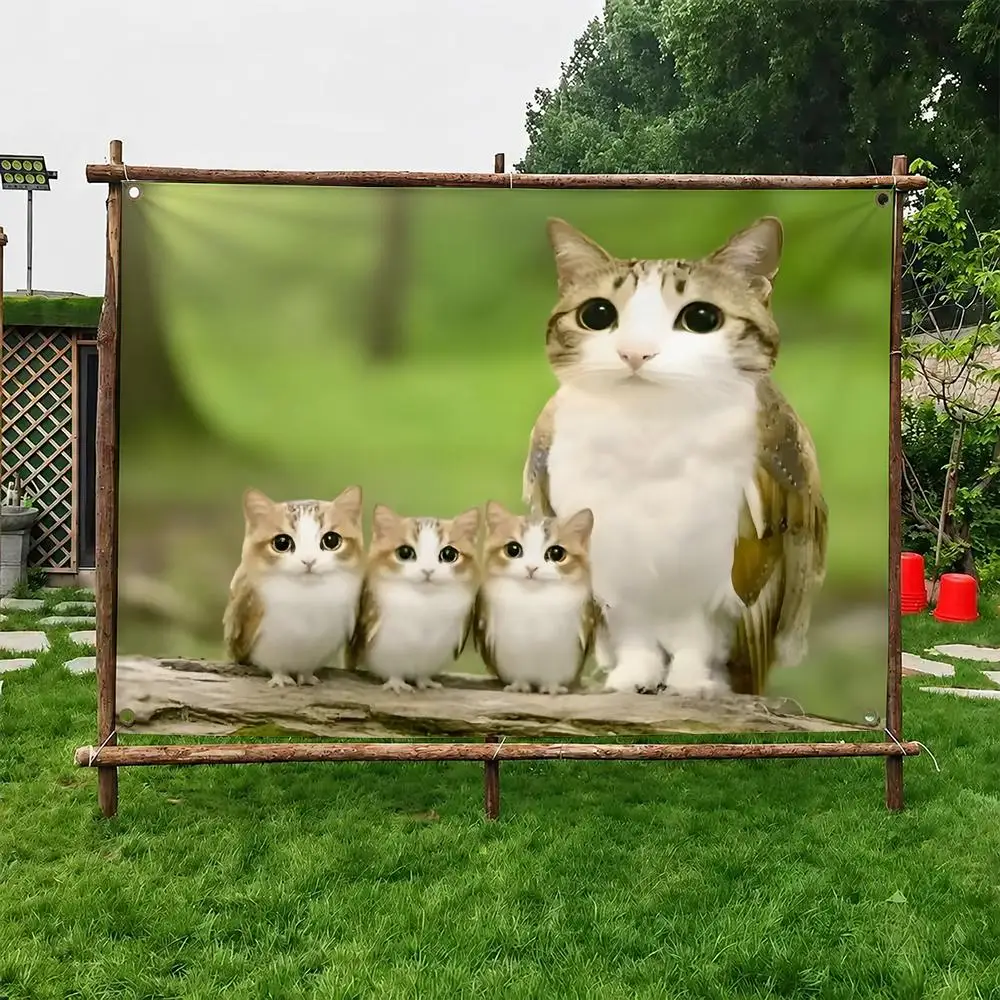Funny Bird Cat Hybrid Meme Flags Flag Soft skin-friendly Durable Tapestry Outdoor party Home living room bedroom Decoration