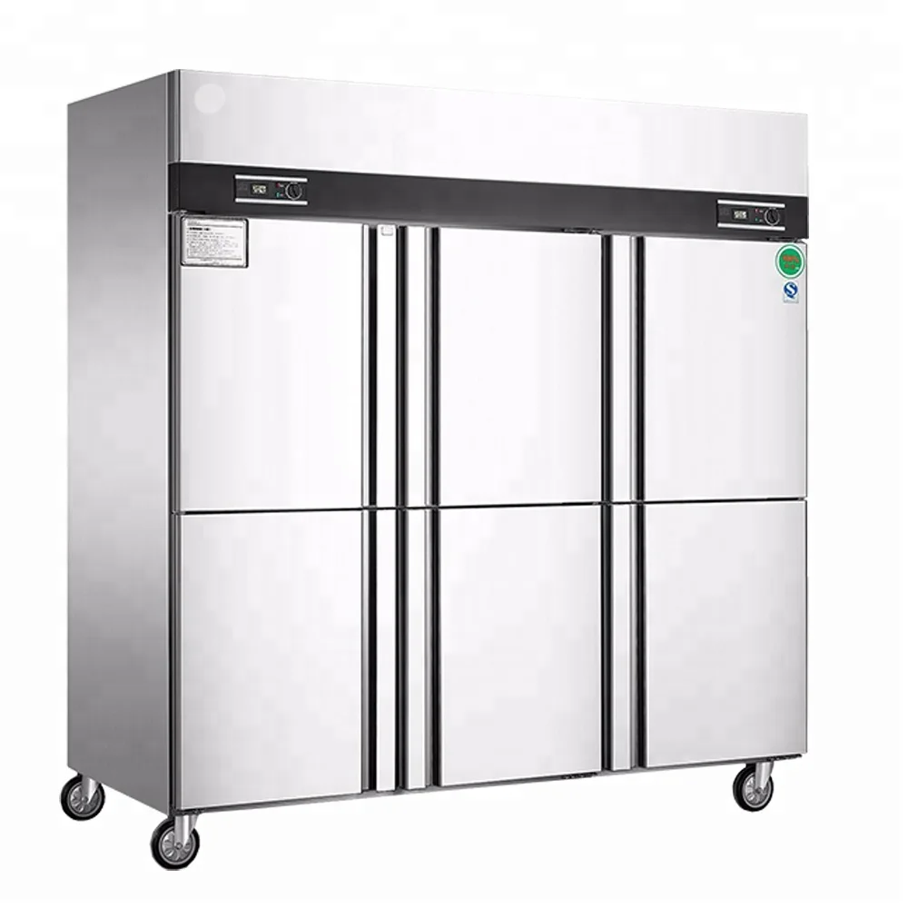 1600L 304 Stainless Steel Commercial Fridge Upright Chiller Restaurant Kitchen 6 Doors Refrigerator