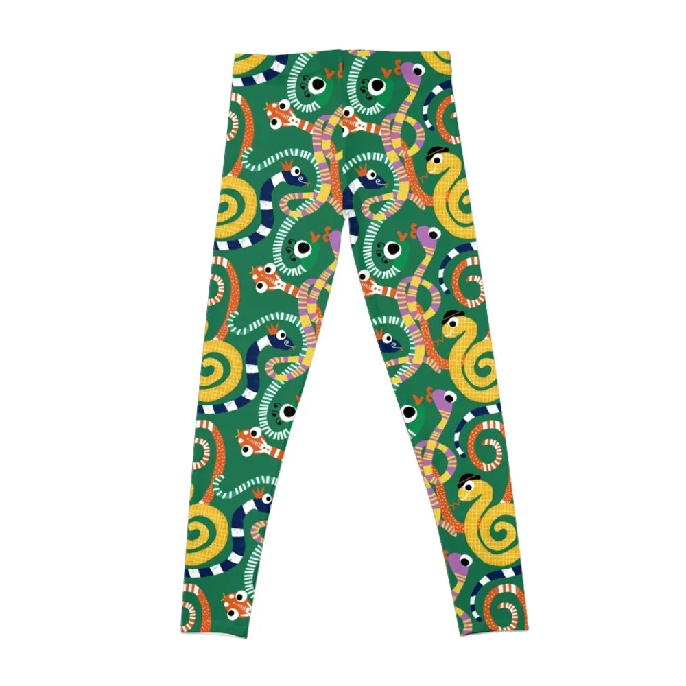 Cute Crazy Snakes Green Leggings Legging sport sportswear gym Womens Leggings