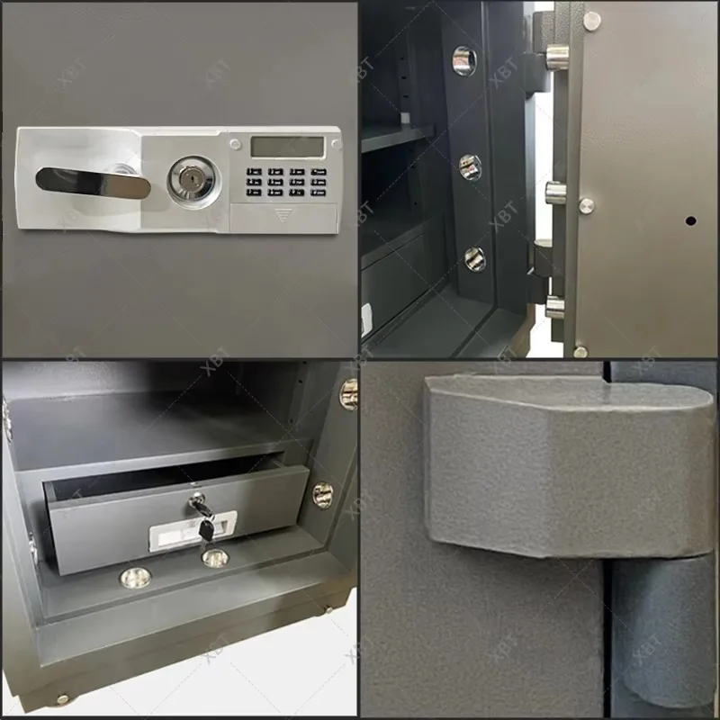 صندوق إيداع آمن من الفولاذ المقاوم للحريق عالي الأمان مع مفتاح وقفل رقمي إلكتروني للتخزين الصغير #2