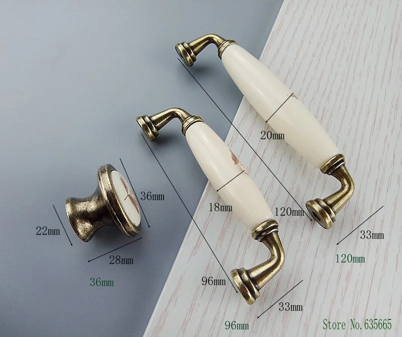Rural Ceramics Handle For Furniture Hardware  Door Drawer Knobs Wardrobe Kitchen Cabinets Cupboard Dresser Push Pulls Handles