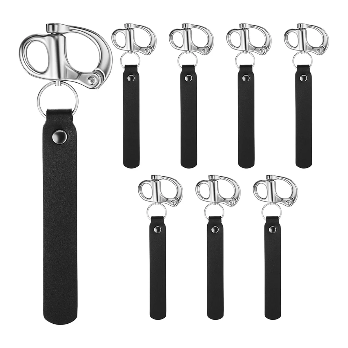 A002 8 Pcs Quick Release Snap Shackle with PU Leather Handle 316 Stainless Steel SCBA Mask Quick Release Clip Swivel Shackle view 6