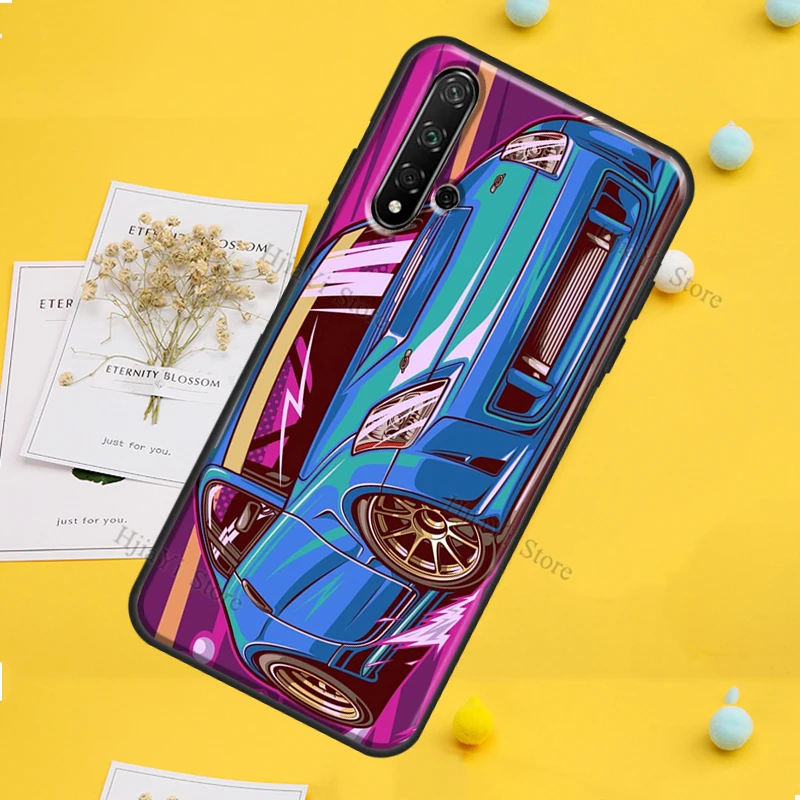 Huawei P30 P20 P40 P60 pro p smart nova 9 5t Honor Magic 5 lite x8 x9a5070用の車のプラスチック製車のケース