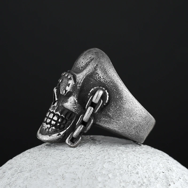 Bague Punk Rock en acier inoxydable 316l, bijoux Vintage, avec masque tête de mort en métal, mickey et thomas