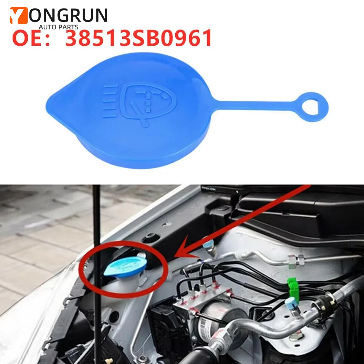Scheibenwischer-Waschflüssigkeitsbehälterdeckel, geeignet für Honda Accord Civic Cr-V Crx, austauschbarer Wasserflaschenverschluss 38513sb0961