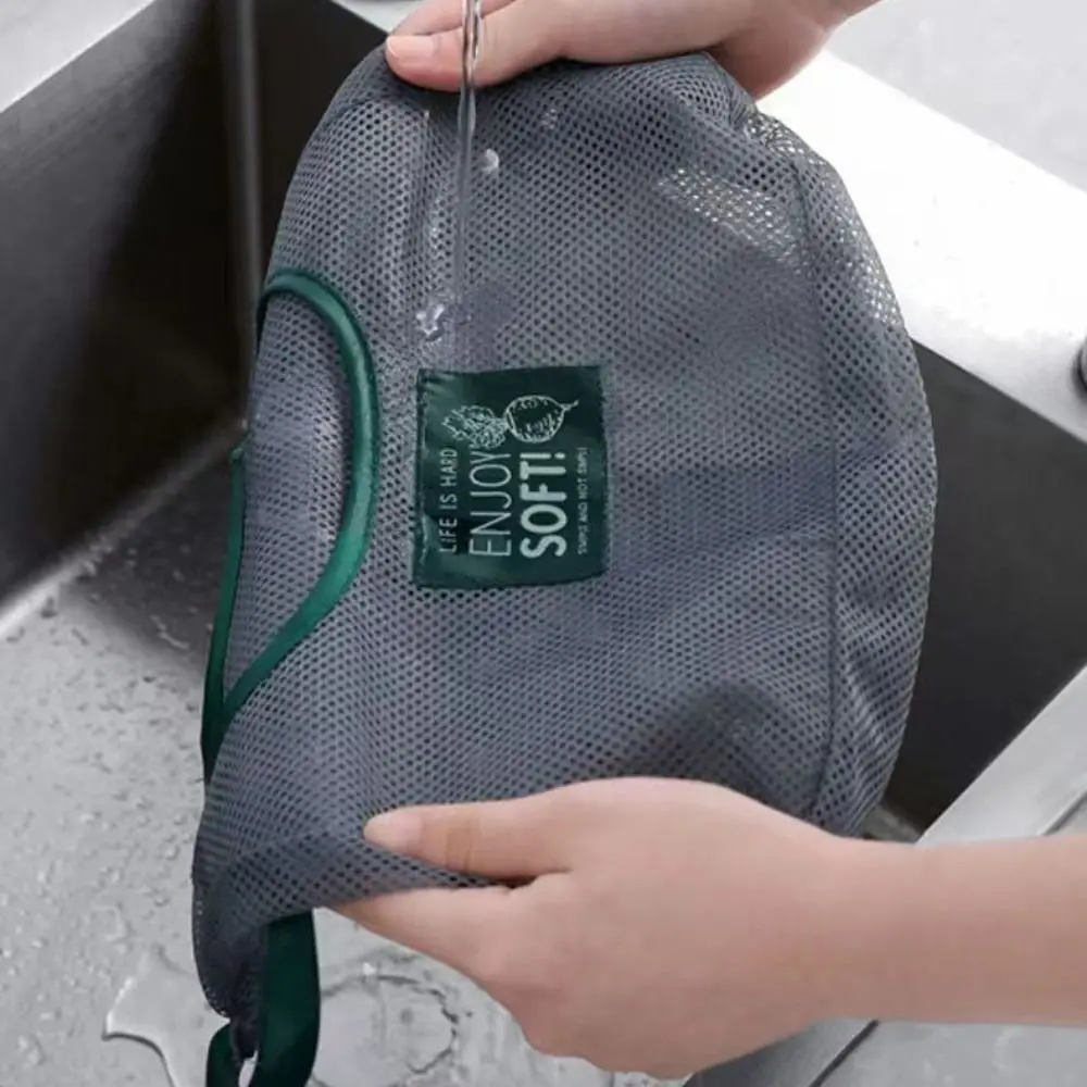 新しい再利用可能なキッチン吊りメッシュバッグポリエステル大容量果物野菜収納ネットバッグ壁掛け収納袋