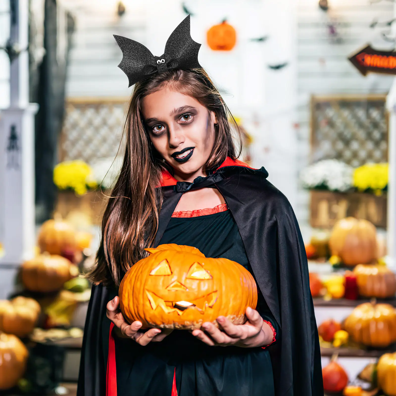 

Черный ободок для волос с пайетками в форме летучей мыши, легкий, не деформируемый, креативный головной убор для выступлений и костюмированных вечеринок