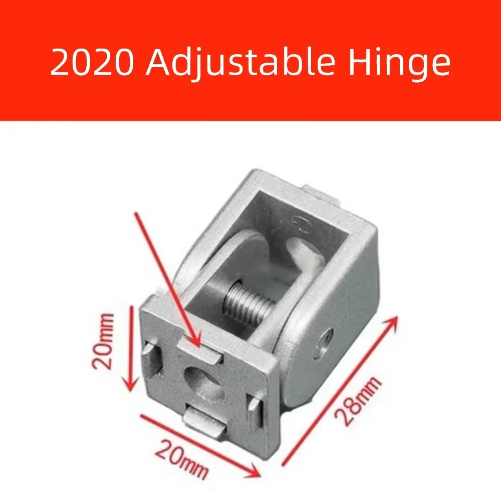 Zinc Alloy Hinge Connector Adjustable Hinge Flexible Pivot Right Angle Connector Aluminum Profile Sliding Base