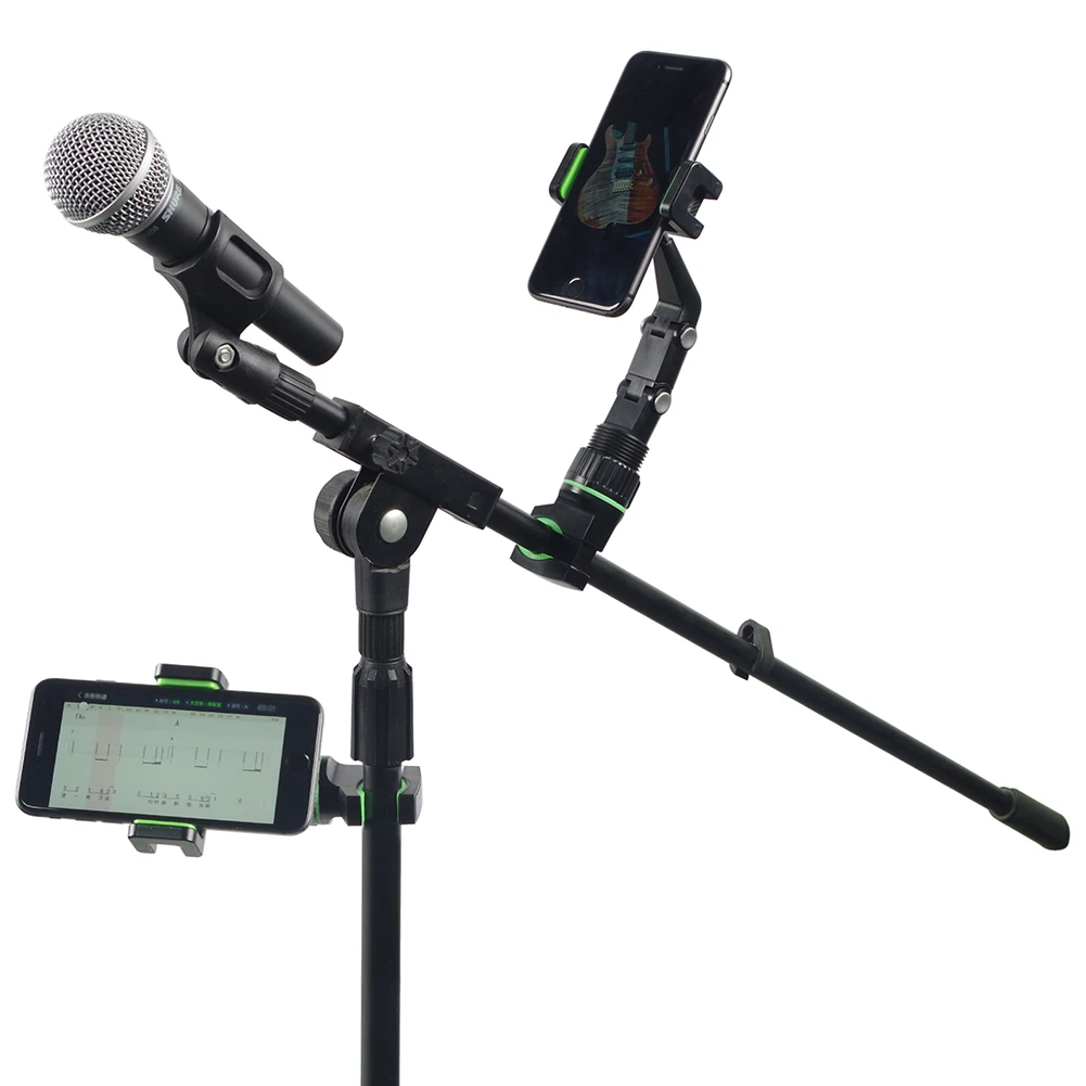 Universal Mic Stand Phone Holder Live Broadcast Bracket Clips Music Stand Clamp For Smart Phones Bass Guitar Accessories