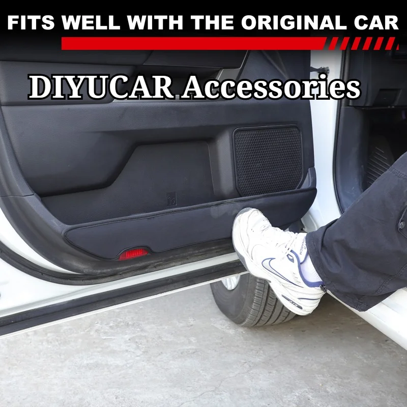 

For Toyota Tundra 2022-2026 Velvet Black Car Inner Door Panel Anti Kick Trim Interior Accessories