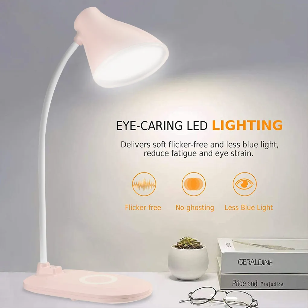 Learning Night Lamp Wireless Charger Bedside Reading Lights Multi-functional Decorating Light Bedroom Dormitory white