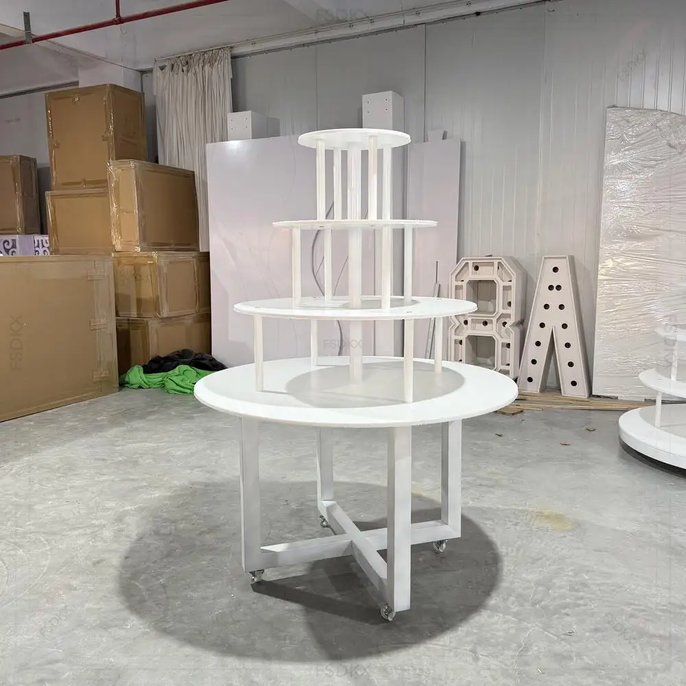 Custom Wedding 3-Tiers Champagne Rack White PVC Wall Holder Stand