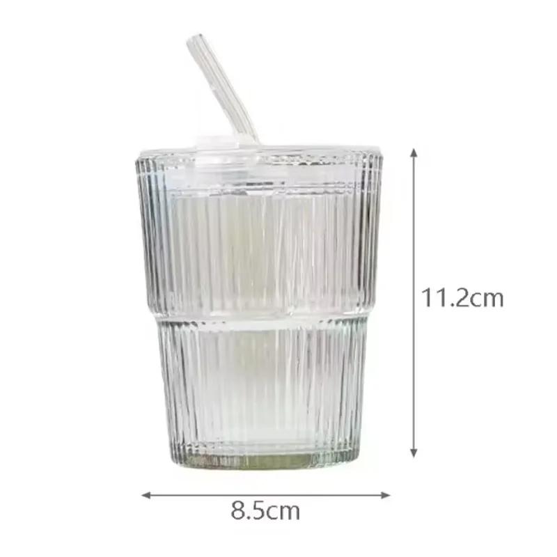 زجاج الدب الكرتوني 20 أونصة مع كوب ماء عالي البورسليكات مقاوم للحرارة من القش بتصميم لطيف للمنزل والمكتب