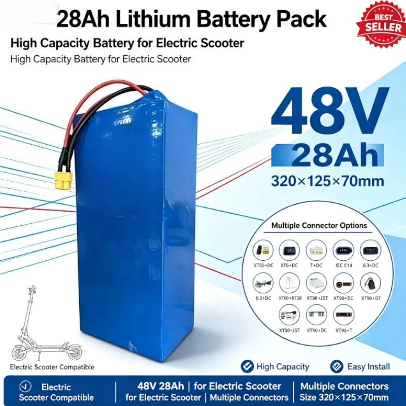 2026 New 13S8P48V 28Ah for KUKIRIN G2 MAX SUNNIGO0 X7/X7pro Electric Scooters with 18650 Lithium Batteries High-Capacity Battery