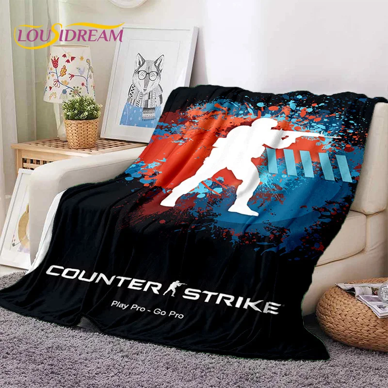 CS GO,Counter Strike Game Gamer Soft Flannel Blankets,Throw Blanket Comfortable Blanket for Picnic Beds Sofa Home Bedroom Gifts