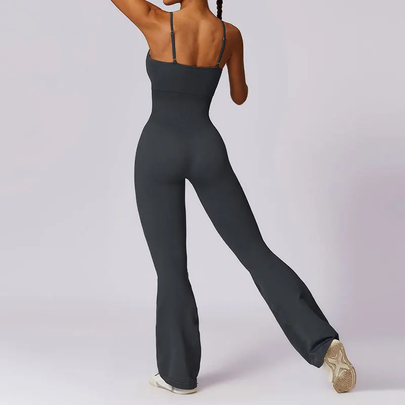 

New Naked And Tight Fitting Yoga Set Yoga Jumpsuits One Piece Workout Rompers Sportswear Gym Set Workout Flared Pants