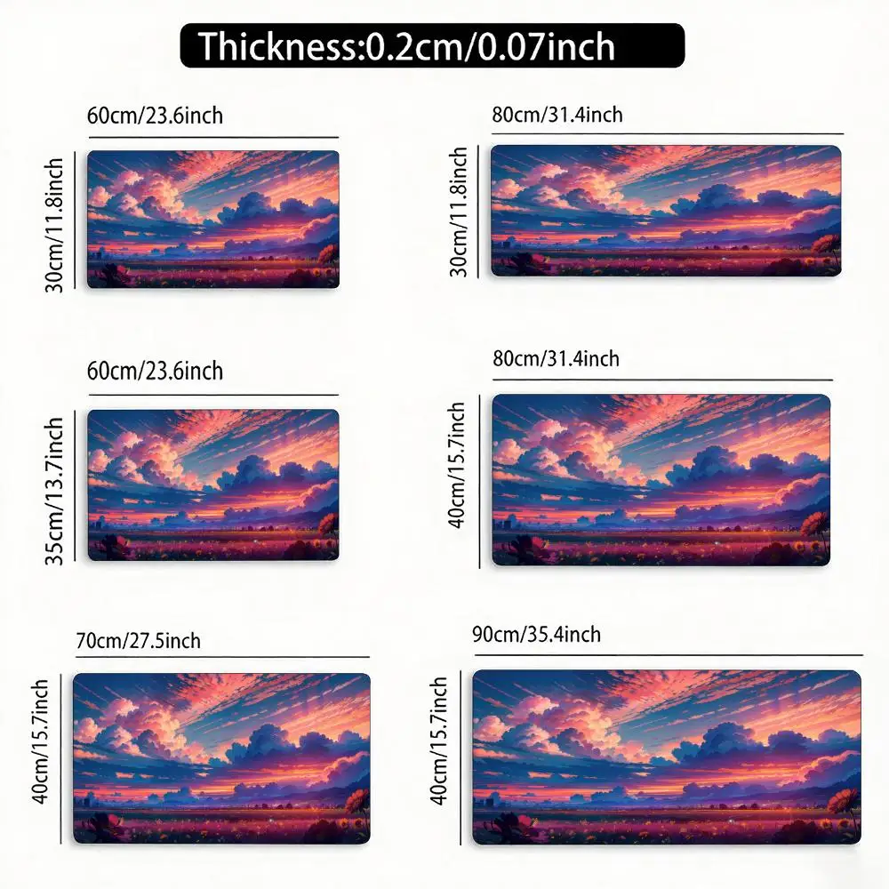 

Sunset Views in Japan Mouse Pad Large Computer Office Game Table Mats Rubber Anti-slip Gaming Keyboard Mousepads Long Desk Pads