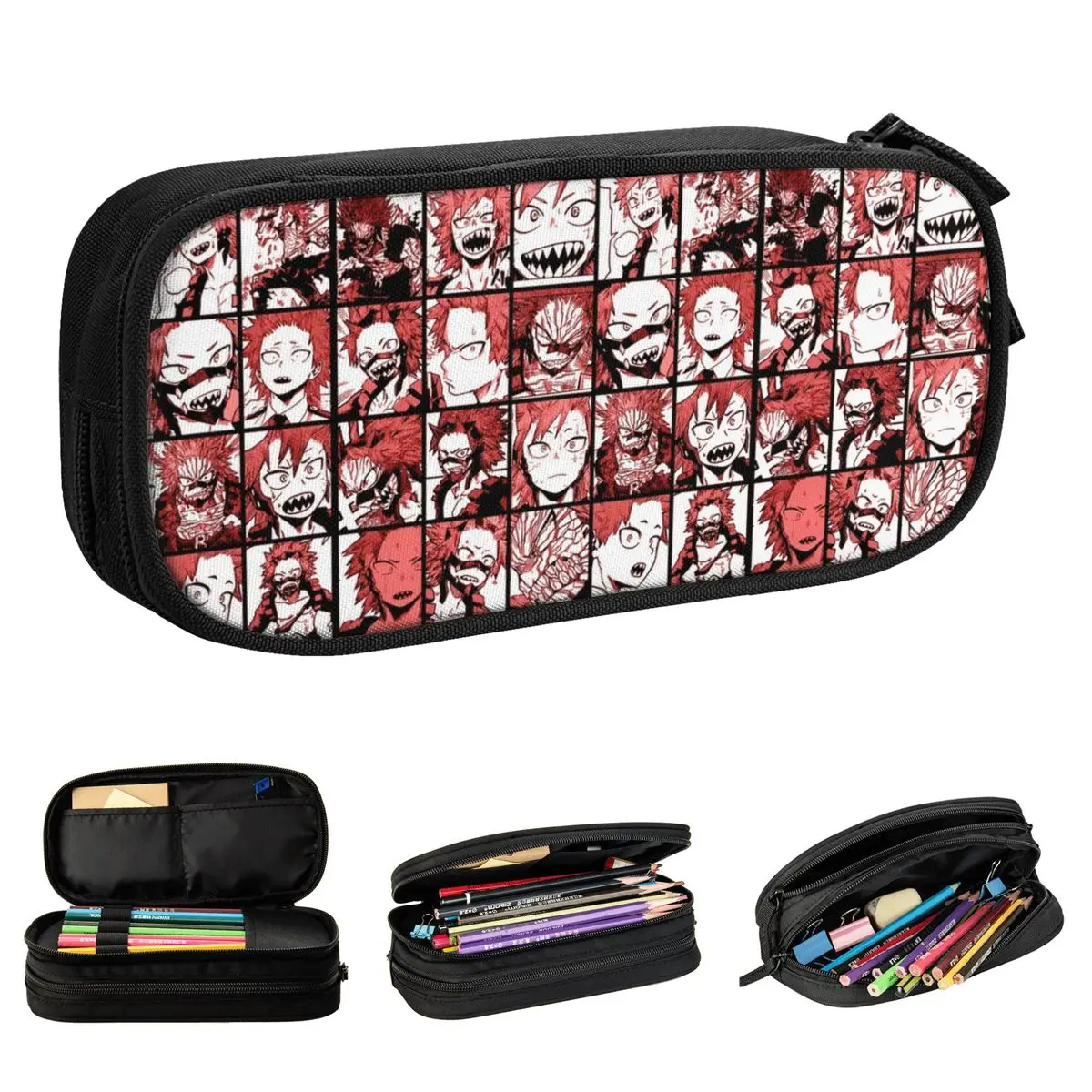 

My Hero Academia BNHA Kirishima Collage Pencil Cases Pencilcases Pen Holder Kids Large Storage Bag Office Gifts Stationery