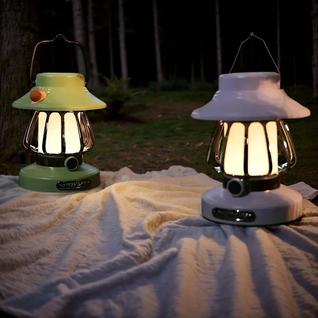 Retro Snail Design Camping Night Light, Portable Rechargeable Outdoor Light for Tent Atmosphere Light, Courtyard Decoration