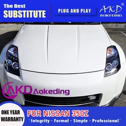 AKD tuning cars Headlight For Nissan 350Z 2003-2008 Headlights LED 350Z DRL Running lights Bi-Xenon Beam Fog lights angel eyes