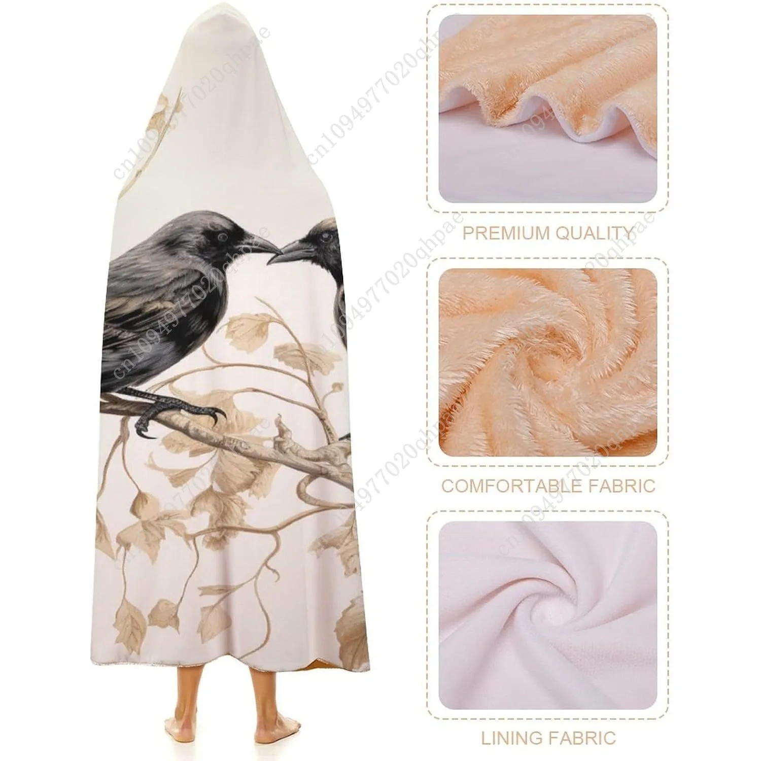 بطانية هوديي مريحة رمي البطانيات مزرعة الديك خمر نمط دافئ محبوب شتاء دافئ الصوف هود المعطف عباءة الرأس #4