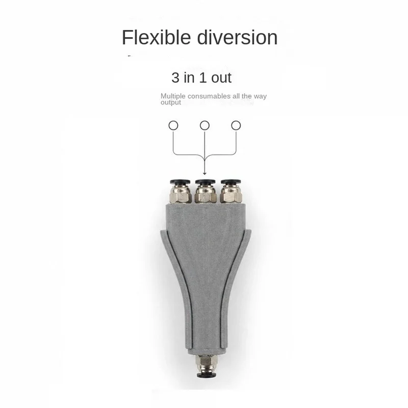 DT21 3-Way Filament Splitter for Bambu Lab X1/P1 Series, Multi-Color 3D Printer Accessory, Plastic Shunt