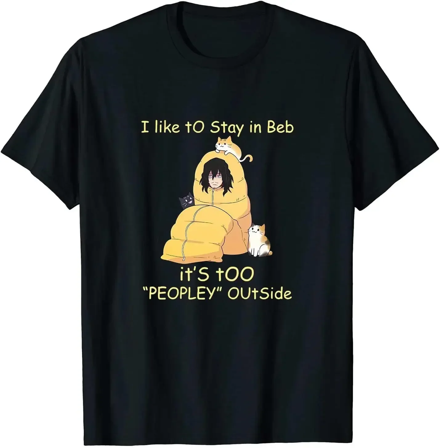 I Like To Stay In Bed It's Too Peopley Outside Shota Aizawa Cotton Shirt