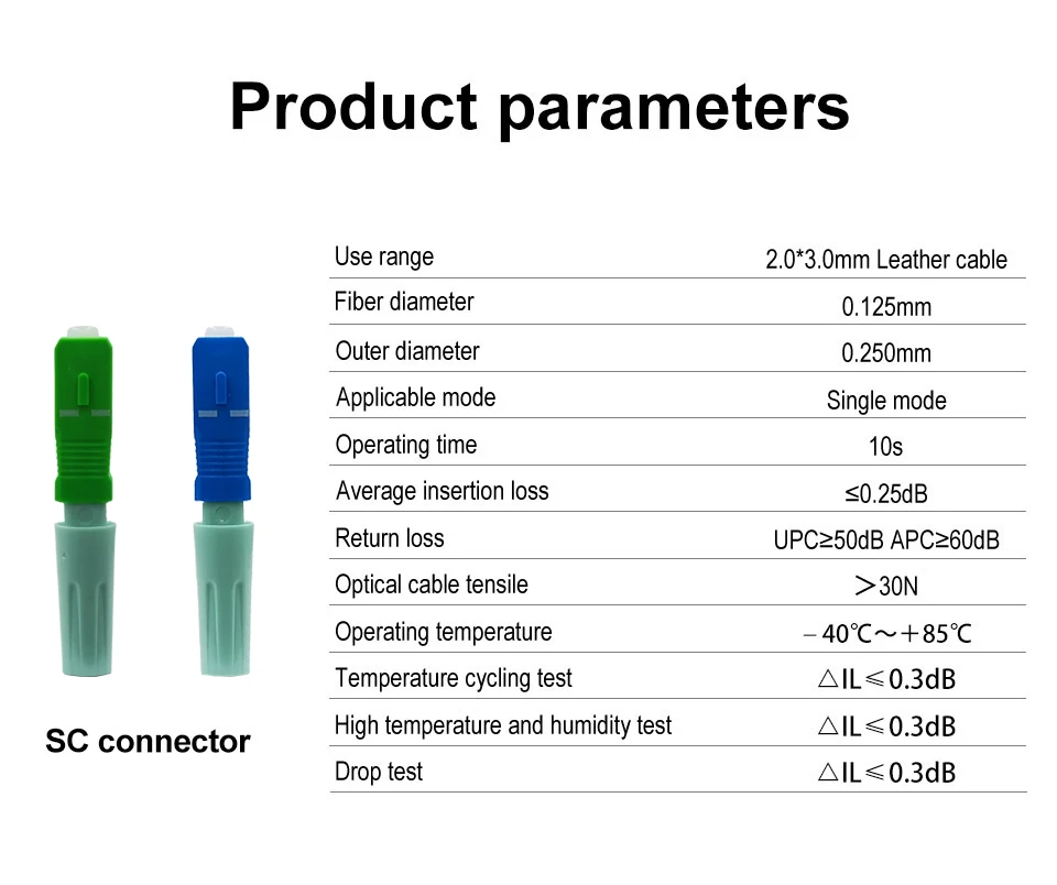 FTTH Tool Cold Connector Tool SC UPC Fiber Optic Fast Connector SC APC Quick Connector