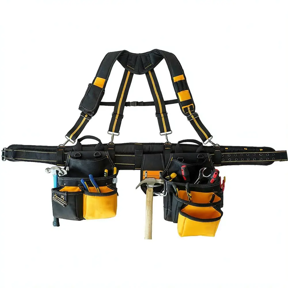 Oxford Fabric Tool Belt Suspenders X Shape Adjustable Support Straps For Woodworking Electrician Tool Bag Pouch