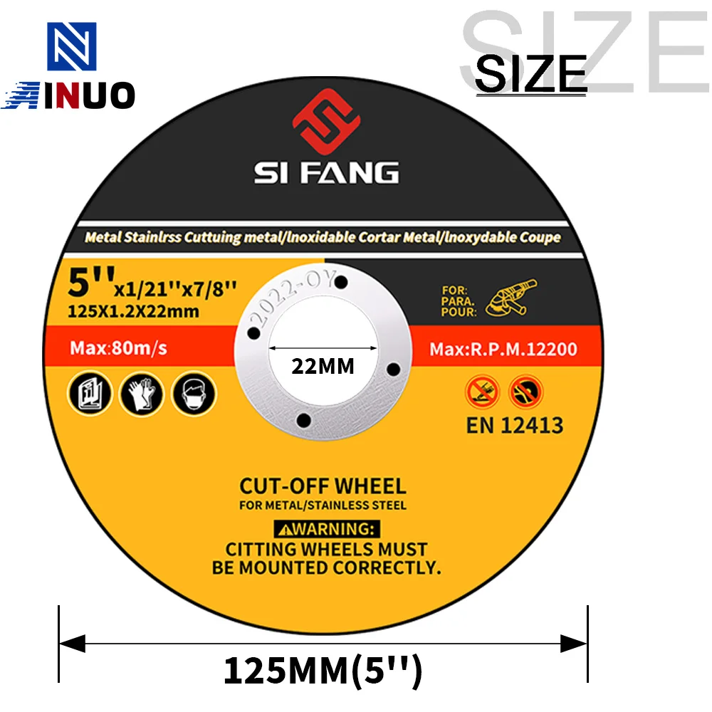 Sifang – disque de coupe en acier inoxydable, 125mm, pour meuleuse d'angle, lame de scie circulaire, 5 à 30 pièces