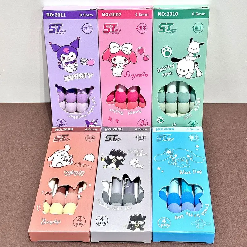 YOAING 24pcs penne Gel New Cartoon Kuromi Cinnamoroll Melody Gradient guaina penna Gel St 0.5 studenti neri imparano regali di cancelleria