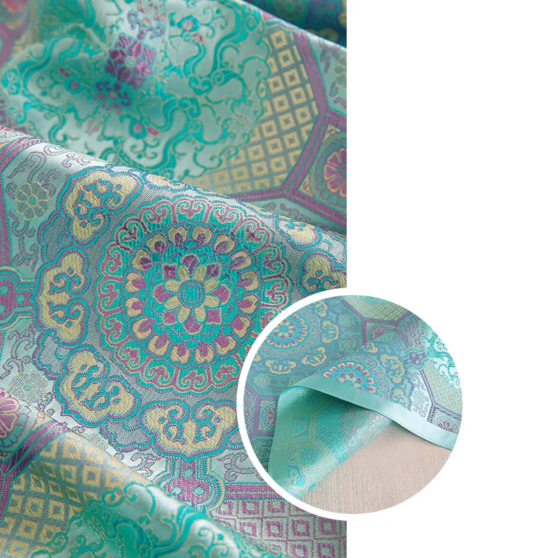 Nylon brocade jacquard pattern fabrics DIY sewing cheongsam cushion handmade design satin clothing material