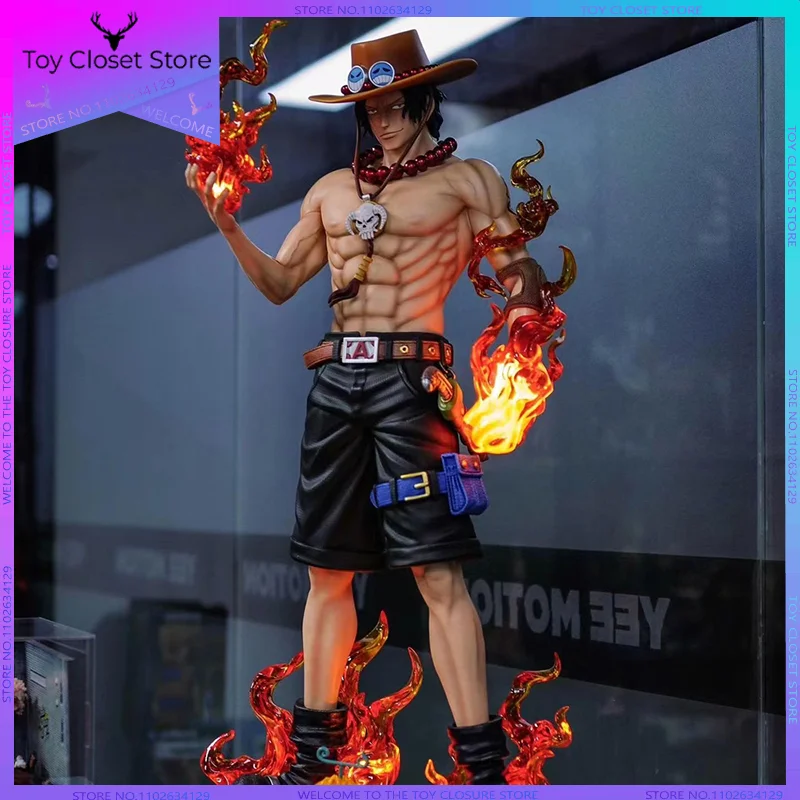 70cm One Piece Queen Dream Aisi Hand-Made Fire Boxing Aisi Can Glow Big Ornaments Gk Statue Model Boy Gift.