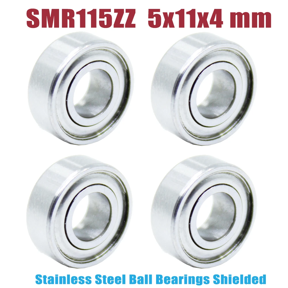 

SMR115ZZ Bearing 5*11*4 mm ( 10PCS ) ABEC-1 Stainless Steel Ball Bearings Shielded SMR115Z SMR115 Z ZZ