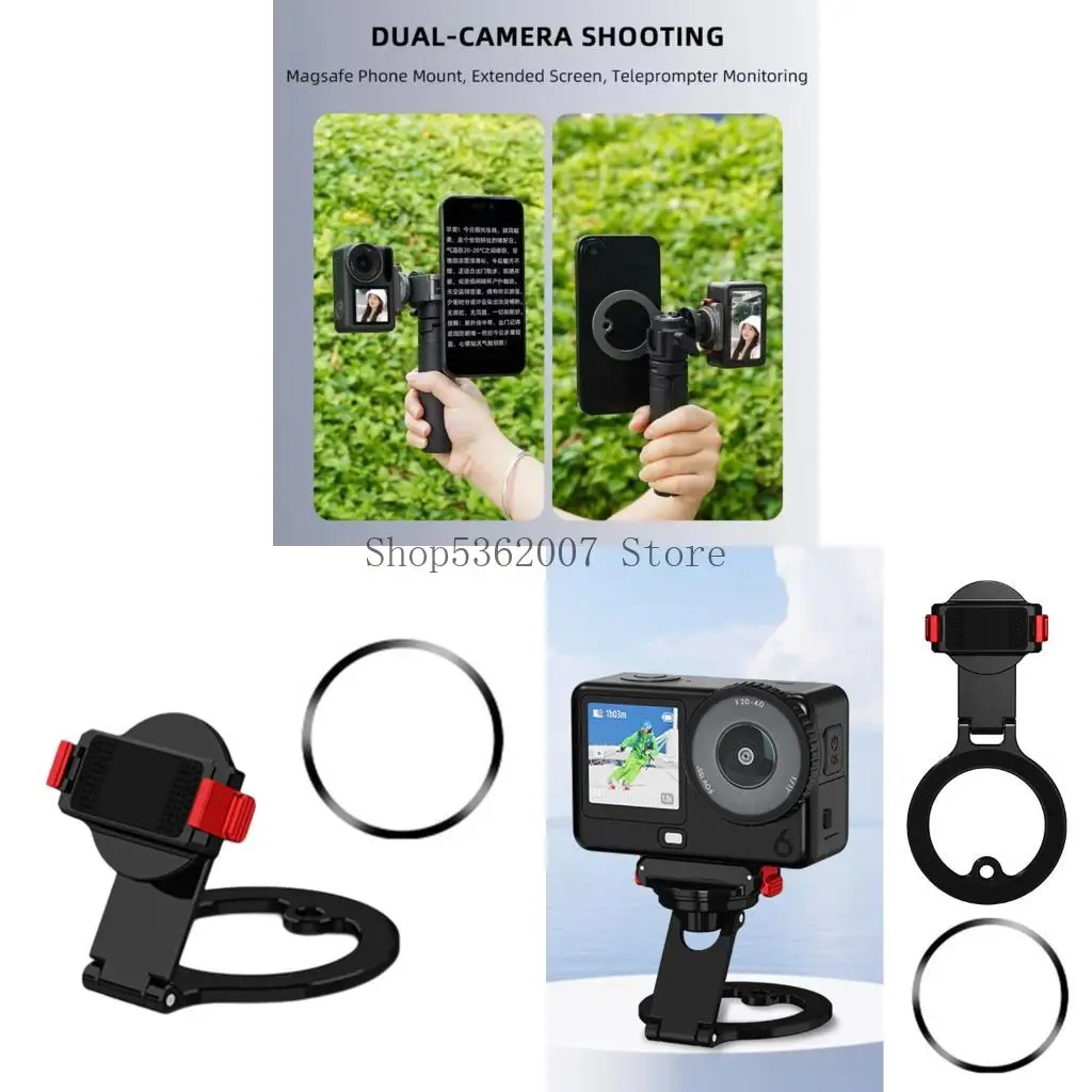 Action Camera Bracket with Bidirectional Feature Aluminum Alloy Convenient Setups Ensures Stable Use 40JB