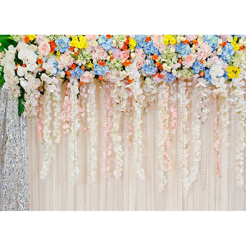 Wedding Scene Arch Flower Photography Backdrops Props Flora Curtain Valentine's Day Decors Theme Photo Studio Background FL-13