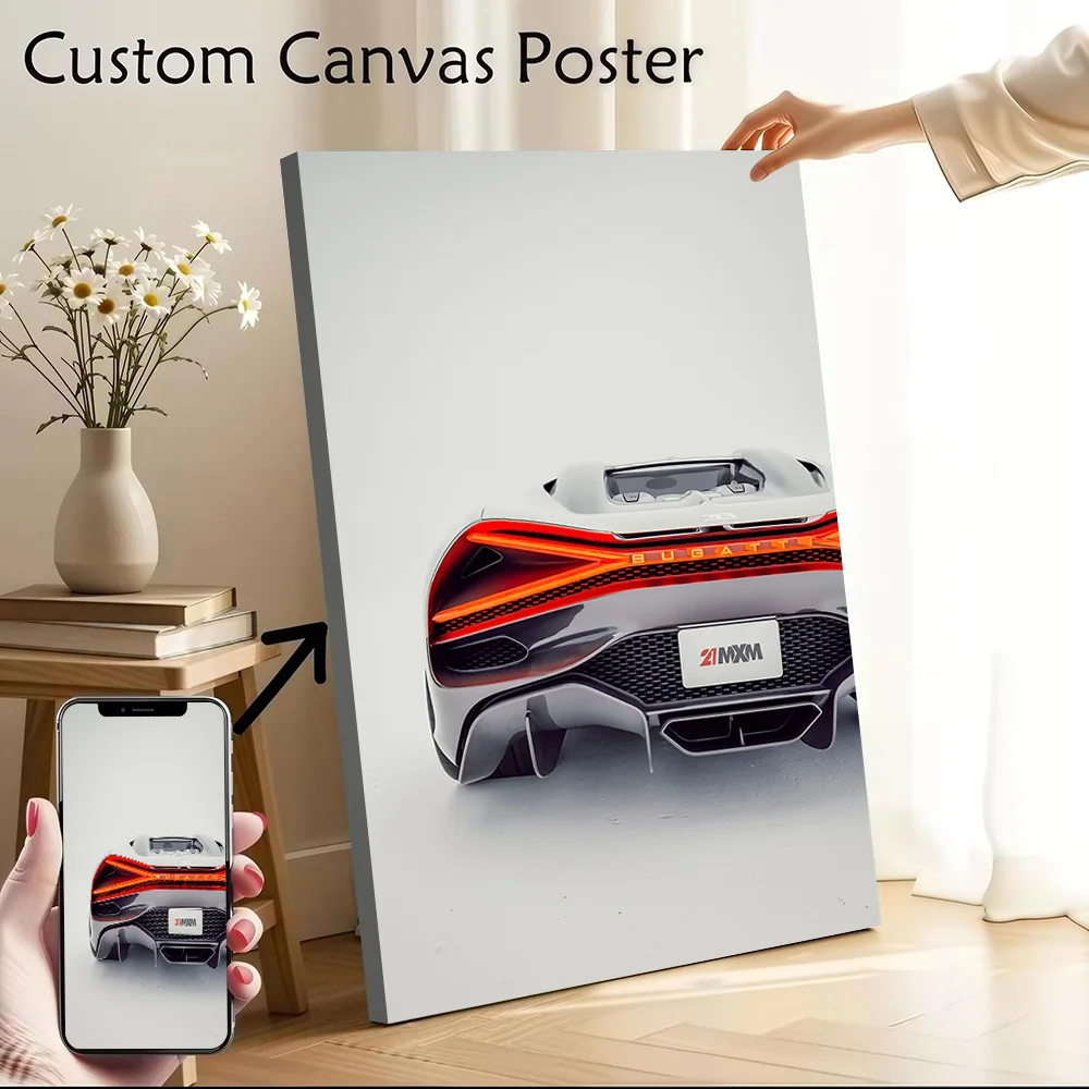 Supercar Mistral - Rear View Printed Canvas Poster Custom Pictures Wall Art Canvas Painting for Modern Home Decoration Wand Deko