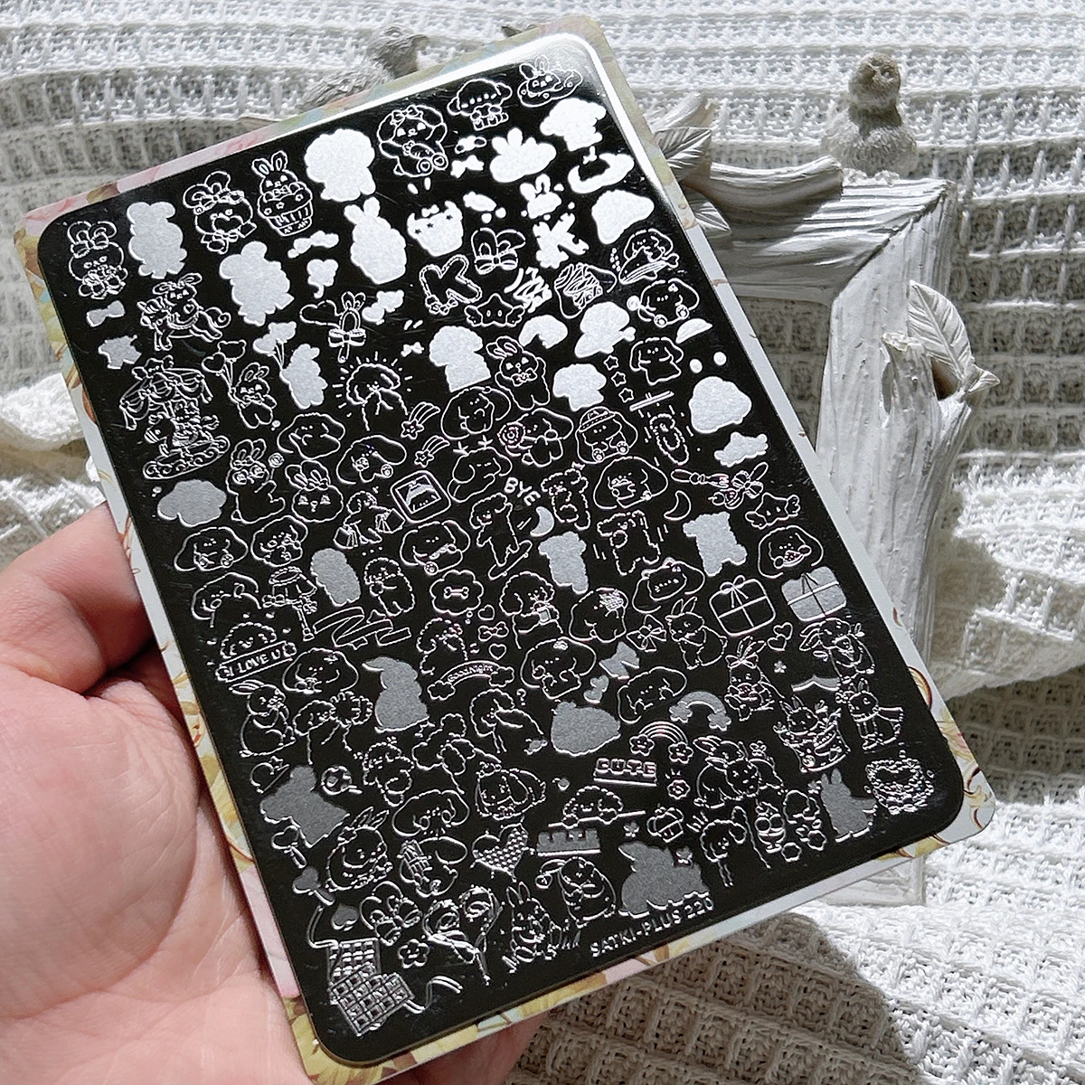 

Nail Art Stamping Plate Stamping Steel Plate Beginner-Friendly No-Painting Nail Decoration Template Cute Bear Bunny Cartoon Rabbit Stamping Transfer Plate Stamping Gel Nail Polish Mold Nail Stamping Template Transparent Transfer Silicone Stamp Tool