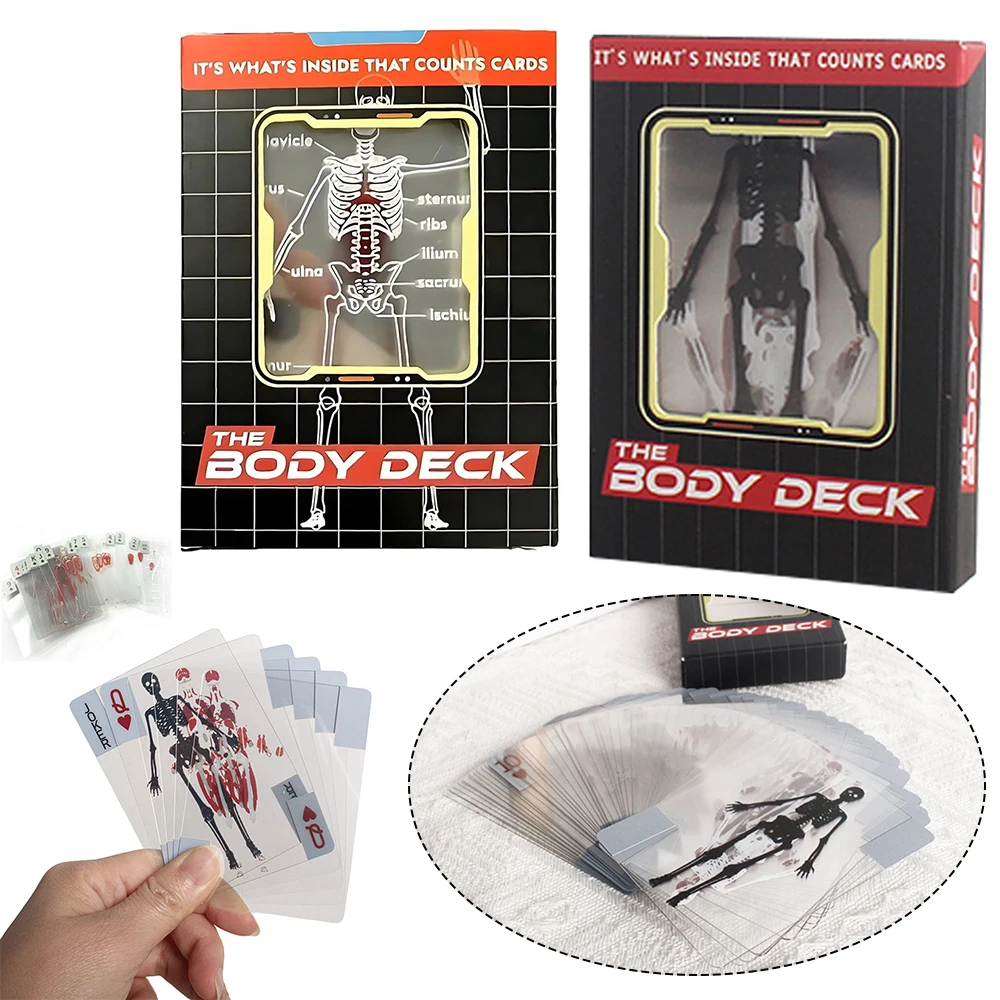 

3D Image Educational Cards Reusable Funny Anatomy Poker Multi-Purpose Human Anatomy Playing Cards for Card Collectors