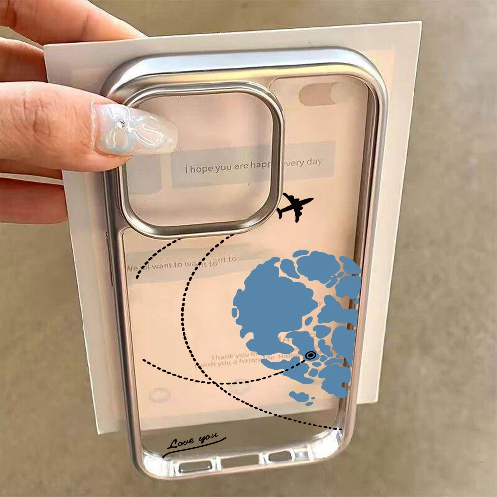 Segelndes Liebespaar Muster Transparente Hülle für iPhone 14 15 Pro Max Hüllen iPhone 12 11 13 16 17 Pro Max Plus Beschichtete Sturzsichere Hülle – Detail 4