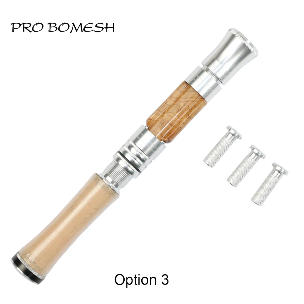 Pro Bomesh-Juego de asiento de carrete giratorio de madera, longitud completa, mango de corcho de grado AA, embellecedor de Metal, accesorio de