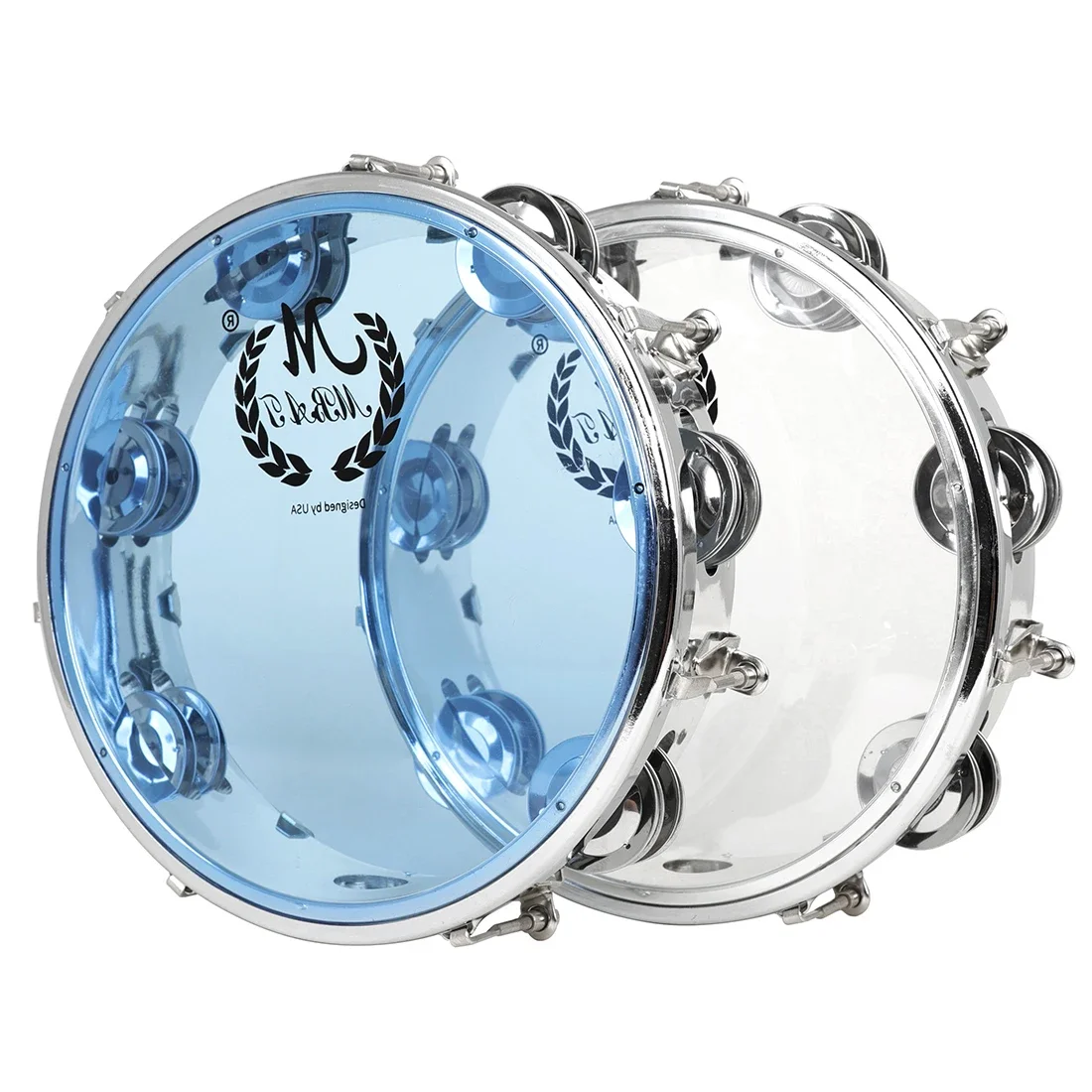 M MBAT 8/10inch Tambourine Self-Tuning Double Row Tambourine Stainless Steel RingsInteresting Hand Drums Percussion Instrument