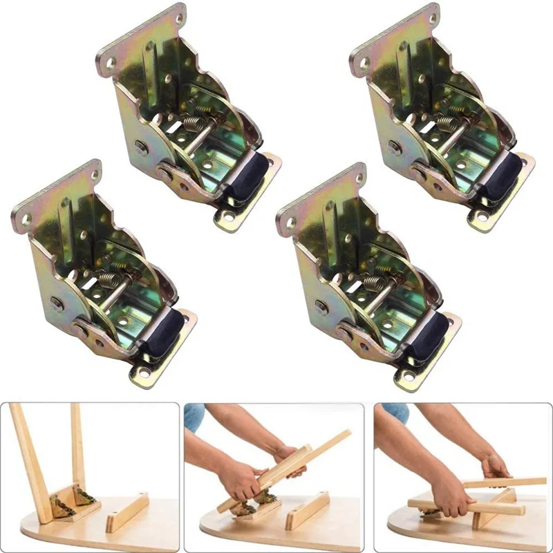 90 Degree Self-Locking Folding Hinge  Table Legs Chair Extension  Foldable Self Locking Fold Feet Hinges Hardware