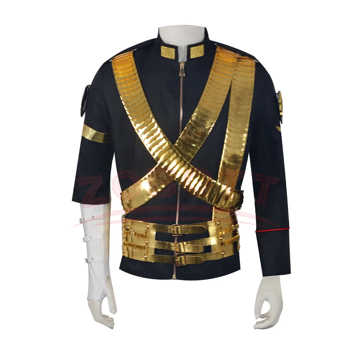 Hot Michael Joseph Jackson Classic JAM Jacket & Metal Belt Bullet Punk Exactly Same High Collection Halloween Costumes view 3
