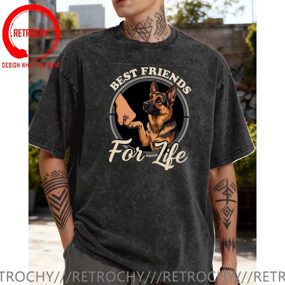Funny Design K9 German Shepherd Handler Best Friend For Life  Shirt Men Fashion Trendy Casual Clothing Stylish Tops Tee Shirt